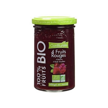 Confit de Provence Džem BIO štyri červené ovocia s množstvom ovocia, 100% ovocný bez pridaného cukru, Francúzsko, pohár 290g