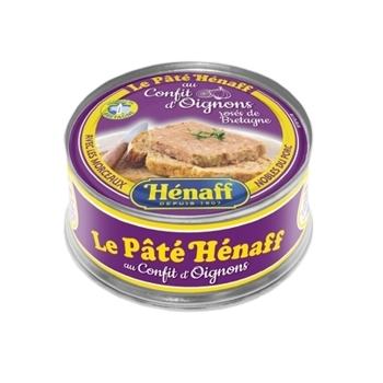 Hénaff Prémiový bravčový Luncheon meat Paté Hénaff s cibuľovým konfitom, Francúzsko, plech 76g (s konfitom 76g)