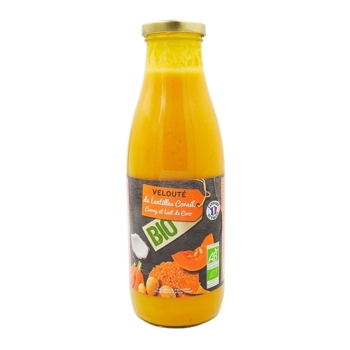 Jardimére Zeleninová polievka so šošovicou kokosom a kari BIO, Francúzsko, fľaša 740ml
