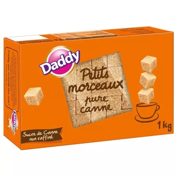 Daddy Trstinový kockový cukor nerafinovaný, malé kocky, Francúzsko, krabica 1kg