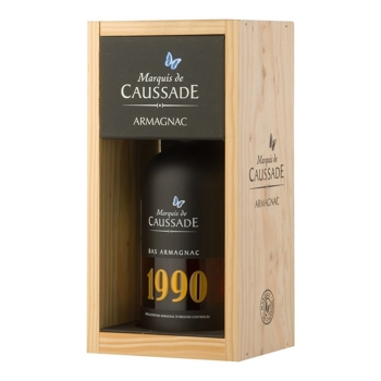 Armagnac Marquis de Caussade Bas Armagnac AOC, 1990, wooden box, Francúzsko, 40% 0.,7l