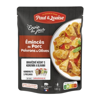 Paul & Louise Bravčové s čiernym korením a olivami, Francúzsko, doypack 180g