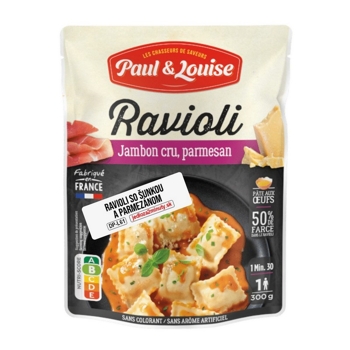 Paul & Louise Ravioli so sušenou šunkou, ricottou a parmezánom, Francúzsko, doypack 300g