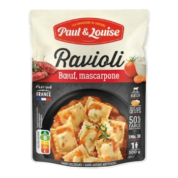 Paul & Louise Ravioli s hovädzím mäsom a mascarpone, Francúzsko, doypack 300g