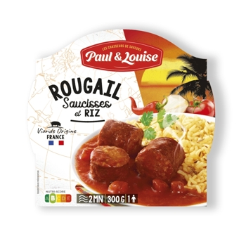 Paul & Louise Údené klobásky Rougail s ryžou, Francúzsko, miska 300g