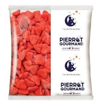 Pierrot Gourmand Penovo gumené cukríky Jahodové srdce, Francúzsko, vrecko 1000g