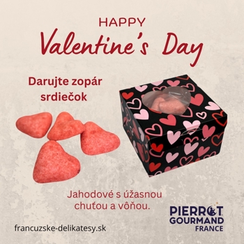 Pierrot Gourmand Valentín - Jahodové srdiečka v darčekovej krabičke, Francúzsko, 130g