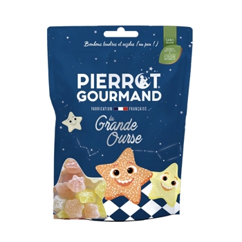 Pierrot Gourmand Gumené cukríky Hviezdičky, sladko kyslé s posýpkou, Francúzsko, 100g
