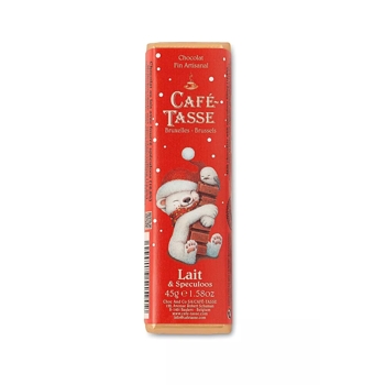Café Tasse Plnená čokoládová tyčinka Vianočná edícia, mliečna so speculoos, 45g