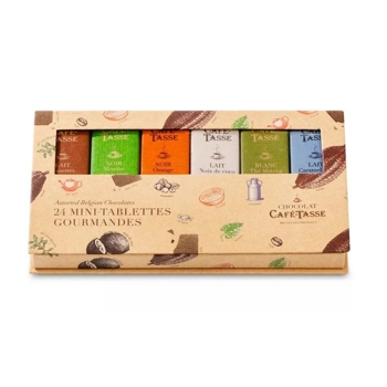 Cafe Tasse Darčeková krabička s 24 ks mini čokolád (24x9g), Belgicko,  216g