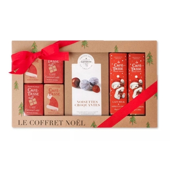 Cafe Tasse Darčeková krabička ''Mix'' čokolád - Vianočná edícia, Belgicko, 314g