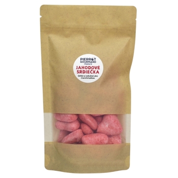 Pierrot Gourmand Nadýchané penové cukríky jahodové srdiečka, Francúzsko, doypack 300g
