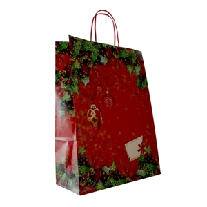 Darčeková taška papierová STELA XXL vianočný vzor, červeno zelená, 360X12X410 ...