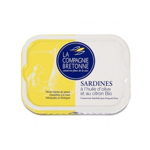La Compagnie Bretonne Sardinky s citrónom v olivovom oleji BIO, Francúzsko, pl...