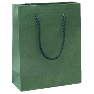 Darčeková taška papierová prestige-tmavo zelená  so šnúrkou, M - 170x70x250 mm...