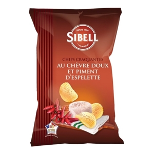 Sibell Zemiakové chipsy s kozím syrom a papričkami espelette, Francúzsko, bale...
