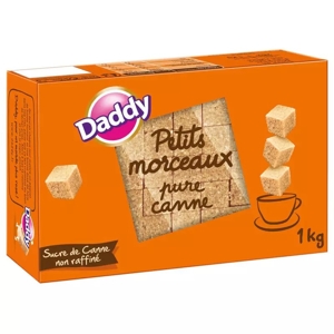 Daddy Trstinový kockový cukor nerafinovaný, malé kocky, Francúzsko, krabica 1k...