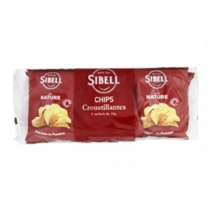 Sibell Zemiakové chipsy solené, Francúzsko, multipack 6x30g