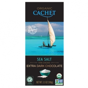 Cachet Horká čokoláda BIO 72% s morskou soľou, 100g