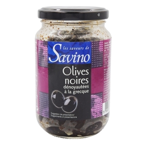 Savino Čierne olivy Beldi, vykôstkované, Francúzsko, pohár 370ml