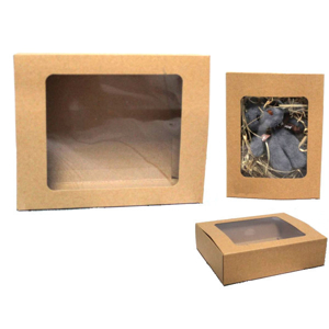 Darčeková krabička s okienkom, hnedá 14x11x5,5 cm