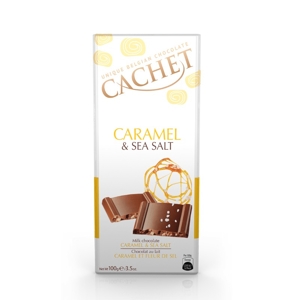 Cachet Mliečna čokoláda slaný karamel s morskou soľou, 100g