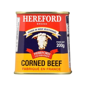 Hereford 100% hovädzie solené mäso Corned Beef, Francúzsko, konzerva 200g