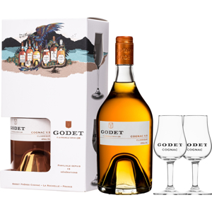Godet Koňak VS Very Special Classique + 2 poháre, Francúzsko, gift box 0.7l