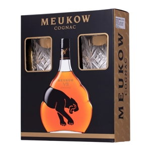 Meukow Koňak Very Special + 2 poháre, Francúzsko, gift box 0.7l