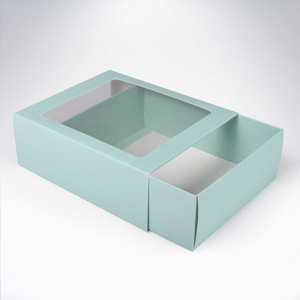 Darčeková krabička s okienkom Pastel Mint 161x135x55 mm