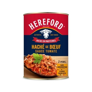 Hereford Hovädzie mleté mäso v paradajkovej omáčke, Francúzsko, konzerva 400g...