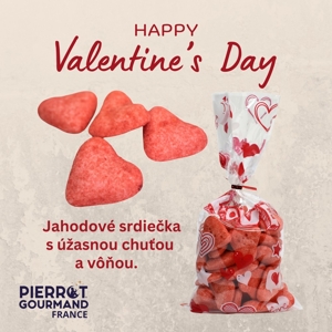 Pierrot Gourmand Valentín - Jahodové srdiečka v darčekovom sáčku, Francúzsko, ...