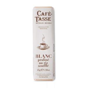 Cafe Tasse Plnená čokoládová tyčinka, biela s ryžovo orieškovou plnkou, 45g, B...