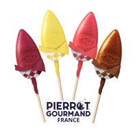 Pierrot Gourmand Lízanky, mix 5 ovocných príchutí + karamel, 13g, Francúzsko