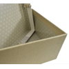 Papierová krabica LUXURY S 15x15x7 cm, béžová s mašľou (Veľkosť S)